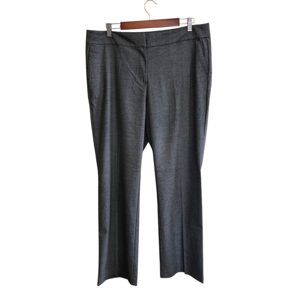Ann Taylor Women's Dress Pants Size 14 Flair Leg Mid Rise Grey Knit